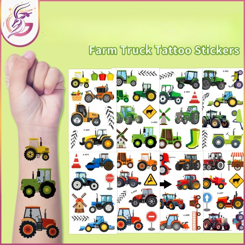 Outdoor Adventure Kids Party - Kids Farm Adventure Tattoos 10pcs Cute