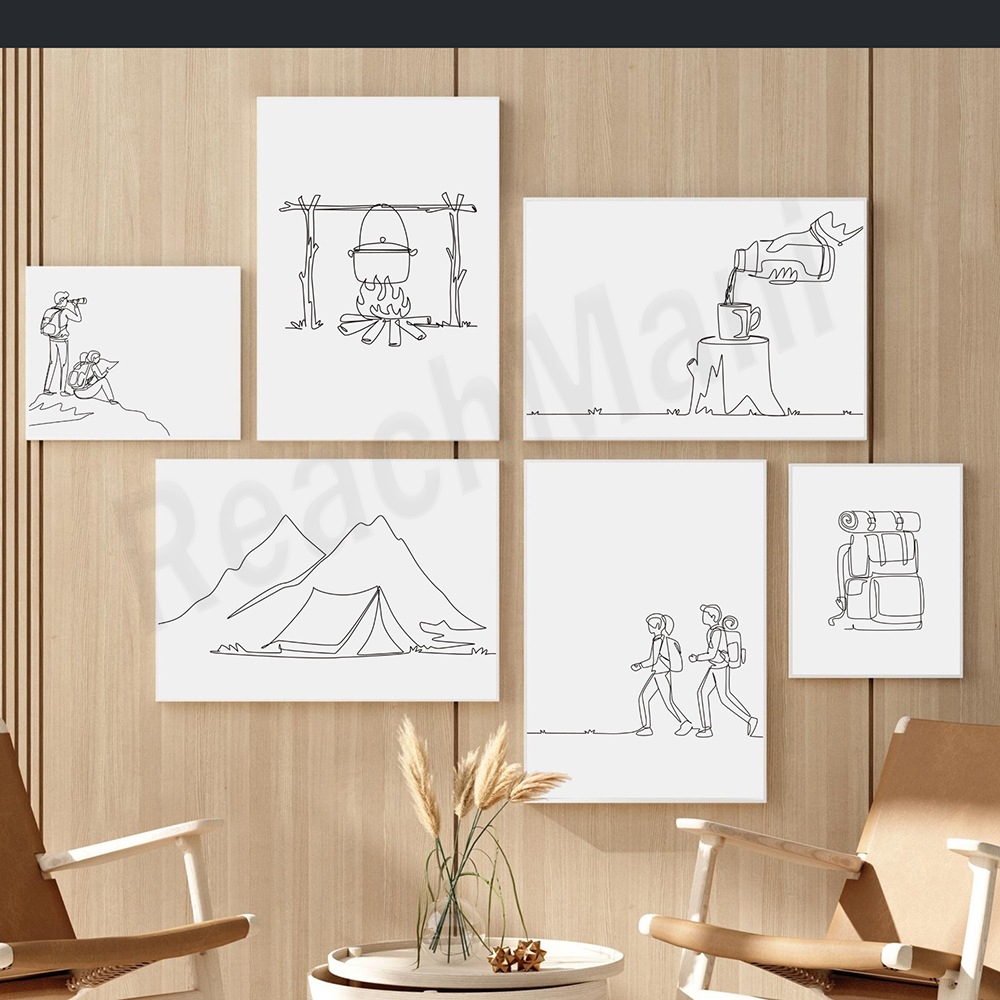 Hiking poster, minimalist tent - огляд і ціна Outdoor Adventure York