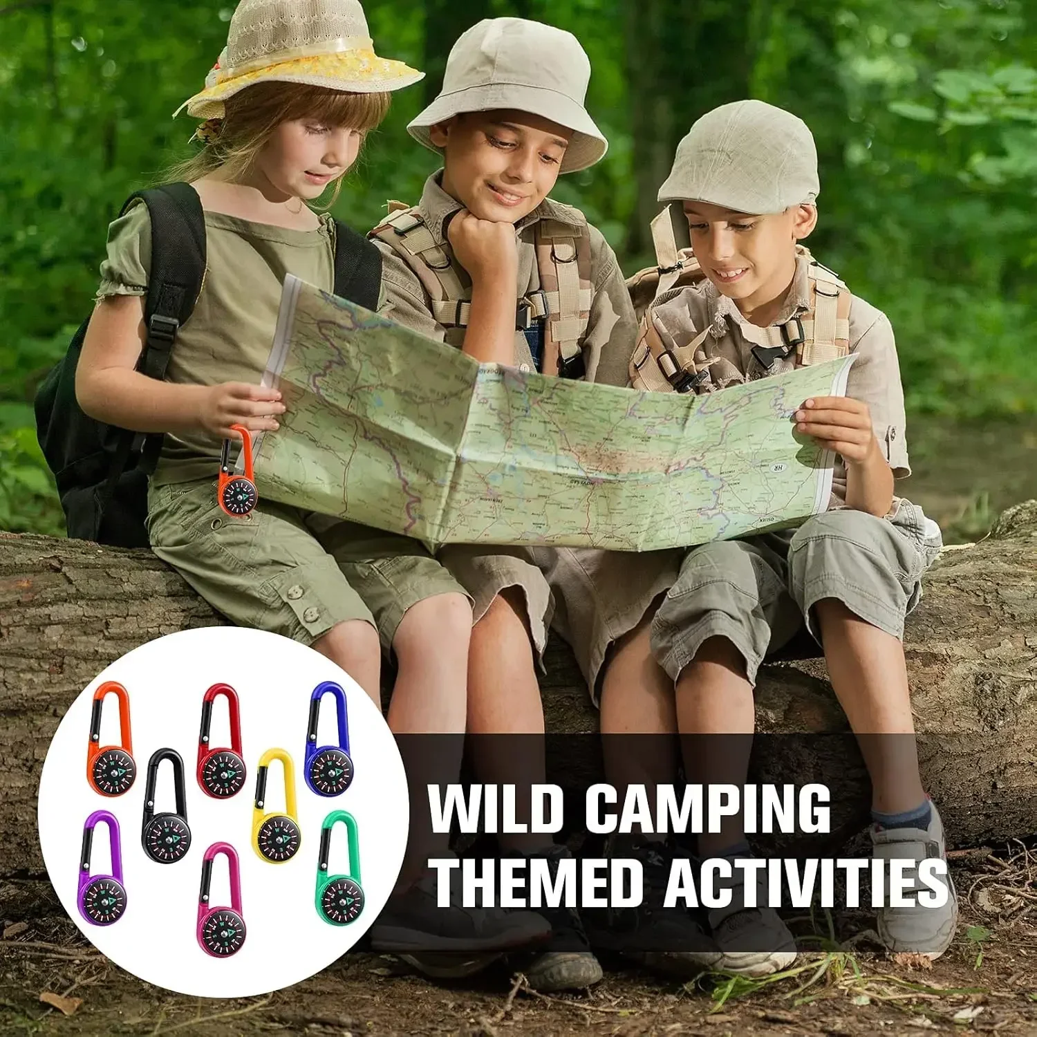 32 Pcs Compass Keychain Set fo - огляд і ціна Outdoor Adventure Kids Party