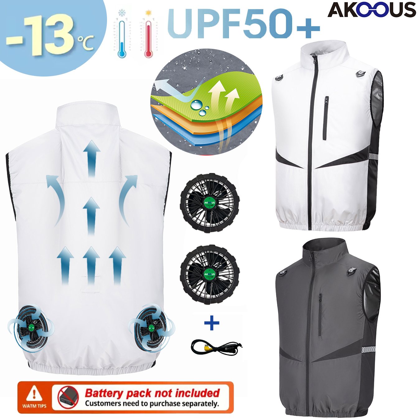 12V/5V USB Men Cooling Fan Ves - огляд і ціна Outdoor Adventure Clothing