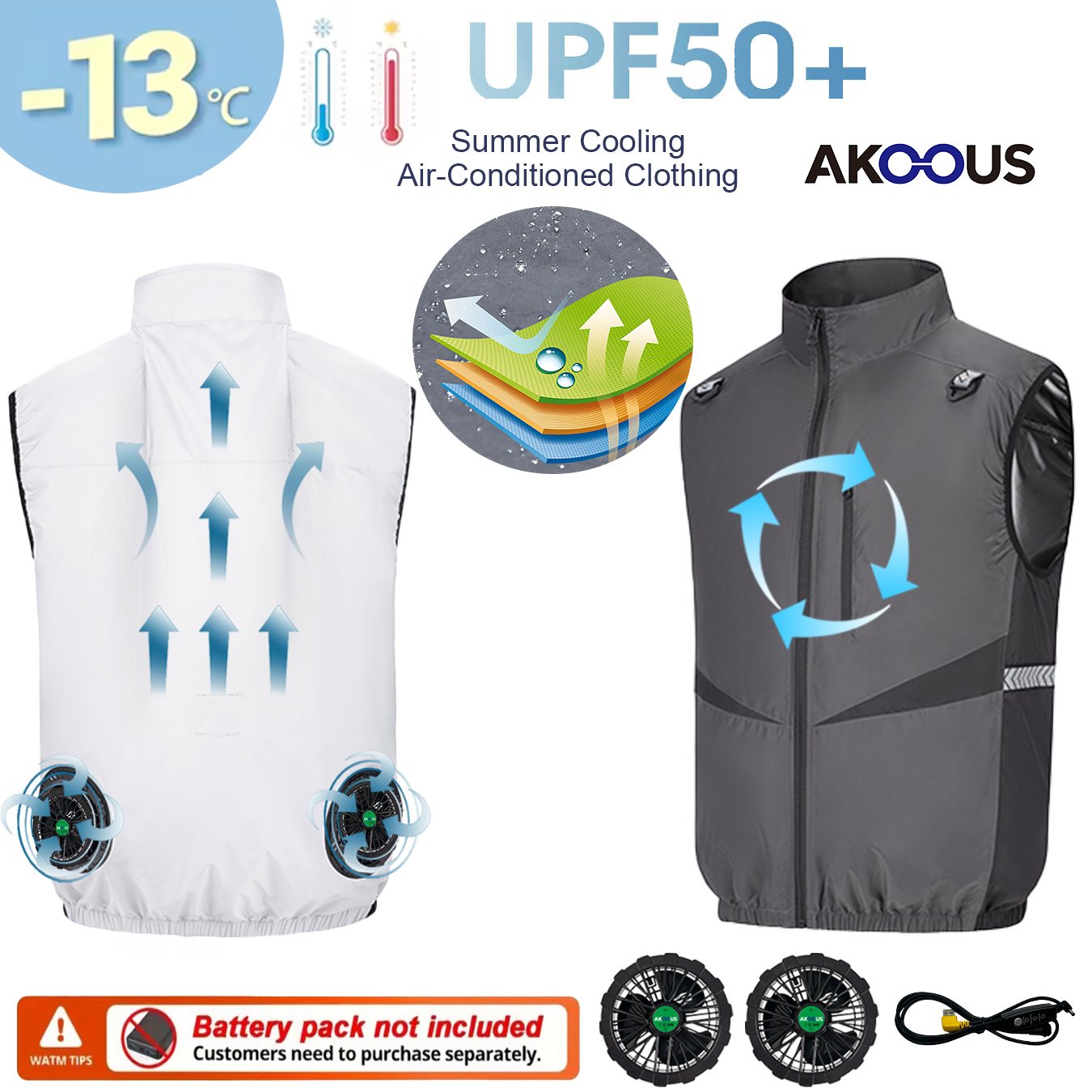 12V/5V USB Men Cooling Fan Ves - огляд і ціна Outdoor Adventure Clothing