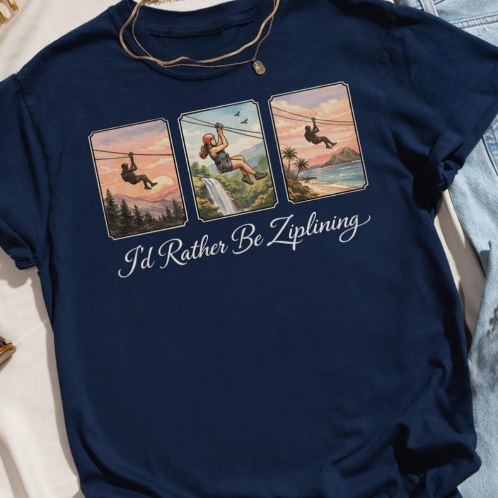 I'd Rather Be Ziplining T-Shir - огляд і ціна Outdoor Adventure Ziplines & Waterfall