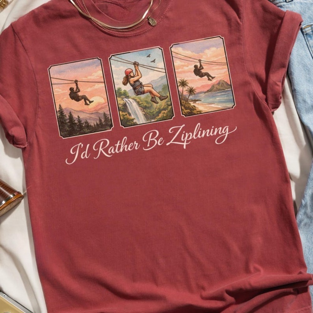 I'd Rather Be Ziplining T-Shir - огляд і ціна Outdoor Adventure Ziplines & Waterfall